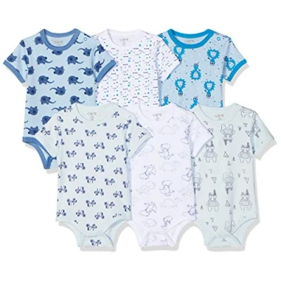 Obrázek Care Unisex dětské body (balení 6 ks), Blue Melange (705)
