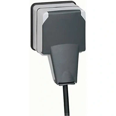 Obrázek Legrand LEG90465 Steckdose 2p t IP66 (16 A, 250 V, plexo, 66, Monoblock, ik08/grau