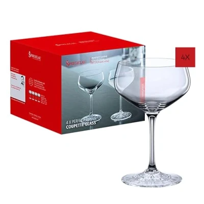 Obrázek Spiegelau &amp; Nachtmann, 4 dílná koktejlové Misková sada, Champagne Schlae/Coupette sklo, křišťálové 235 ml, Perfect servírovací, 4500174