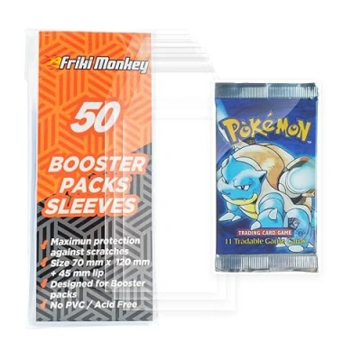 Obrázek obaly na karty pro Pokemon Booster Packs, Card Sleeves, velikost 70 x 120 mm, obal, pack ochranné pouzdro, balení 50