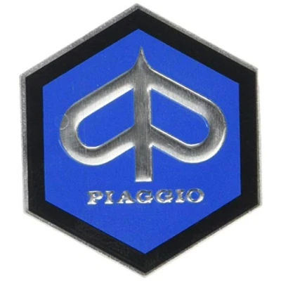 Obrázek Emblem Piaggio Hexagon Cascade for Vespa Sprint Rally etc. hliník, 49x43 mm