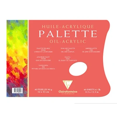 Obrázek Clairefontaine 96592C odtrhávací paleta (pro olej a akryl se speciálním papírem, 24 x 32 cm, 40 listů, 90 g), bílá