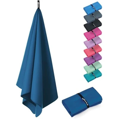 Obrázek Fit Flip Ručníky z mikrovlákna kompaktní a lehký ručník rychle schnoucí jako cestovní ručník, sportovní plážová osuška velká (1x 50 x 30 cm, Azure Blue)