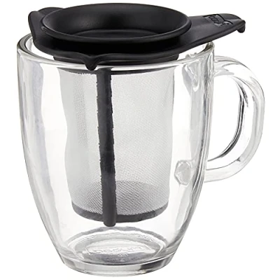 Obrázek Bodum Skleněný hrnek YO s plastovým filtrem (0,35 litru) černý, 1 kus (balení ks)