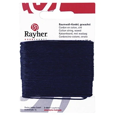 Obrázek Rayher 5169110 bavlněná šňůrka, voskovaná, 1 mm, SB karta 20 m, tzv. modrá