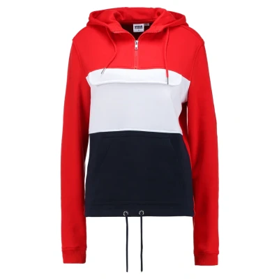 Obrázek Urban Classics Ladies Color Block Mikina s kapucí firered/navy/white, Ženy, Velikost: Small, Firered/navy/white
