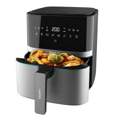 Obrázek Cecotec Heißluftfritteuse 5,5 L Cecofry Full Inox 5500 Pro. 1700 W, Kompaktes und Digitale, Diät Fritteuse, Edelstahlausführung, ölfrei, PerfectCook Technologie, Thermostat, 8 Modi