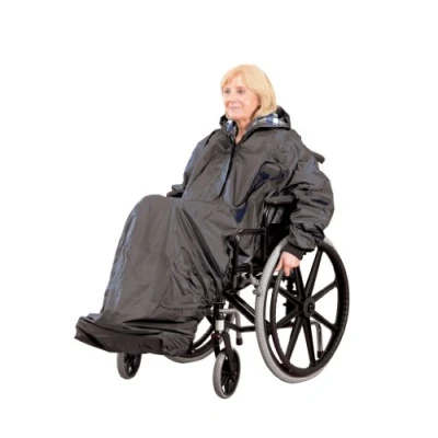 Obrázek Homecraft Wheelchair Mac with Sleeves, Waterproof Complete Protection, Elasticated for Snug Fit, Prevents Fabric From Getting Wet, Knitted Cuffs, Unlined, Standard (Eligible VAT relief in the UK)