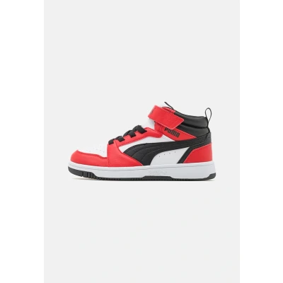 Obrázek Puma Rebound V6 MID JR Unisex Vysoké tenisky pro děti, Velikost: 37.5, White/black/for all time red boty