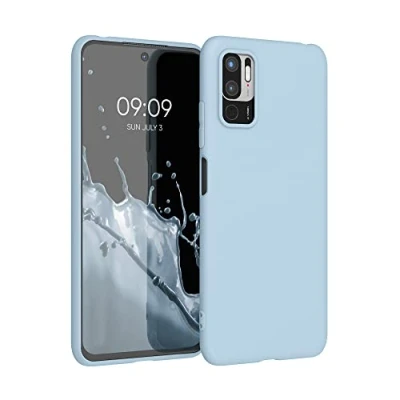 Obrázek kwmobile pouzdro kompatibilní s Xiaomi Redmi Note 10 5G měkké TPU silikonové vhodné pro bezdrátové nabíjení světle modrá matná
