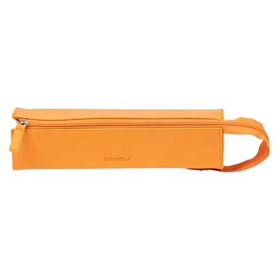 Obrázek Rhodia 319025C Schlampermäppchen Rhodiarama, rechteckig 23x5x5 cm, flache Öffnung, langer Reißverschluss, praktisch und elegant aus Kunstleder Orange, 1 Stück