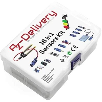 Obrázek AZDelivery Sada příslušenství 16 v 1 se senzory a moduly, kompatibilní s Arduino Raspberry Pi včetně e knihy!