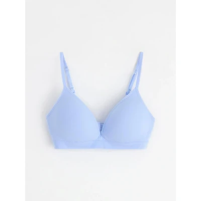 Obrázek Lindex Seamless SOFT Trojúhelníková podprsenka, Ženy, Velikost: 80AA, Light dusty blue