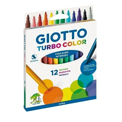 Obrázek GIOTTO 0719 00 Turbo Color malířská vlákna, tisk písmen, vícebarevný, 12 barev
