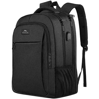 Obrázek MATEIN Pánský batoh, velký batoh na notebook, 17,3 palců, školní taška laptop s USB nabíjecí přípojkou proti krádeži, business, práci, cestování, VTeenager Notebook College Tech