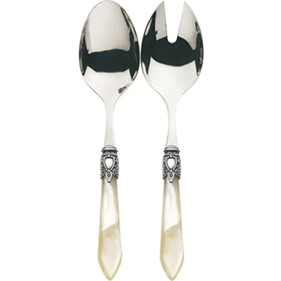 Obrázek Bugatti oxbam n3214/15 Oxford, 2 teiliges Set Service Salatbesteck Edelstahl/ABS Elfenbeinfarben 30,5 x 14 3 cm