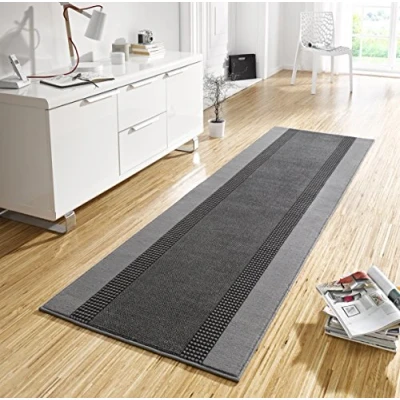 Obrázek Hanse Home koberec běhoun pás 80 x 400 cm měkký s krátkým vlasem, moderní design, na chodbu, ložnici, dětský pokoj, koupelnu, obývací kuchyň, dekorační šedý