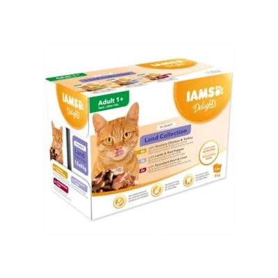 Obrázek Kapsička IAMS Cat Delights Land Collection in Gravy Multipack (12x85g)