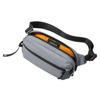 Obrázek tomtoc Sling Bag pánská dámská taška proti krádeži přes rameno náprsní s ochranou RFID, lehká na opasek, crossbody pro všední den cestování, Šedá, Minimálně
