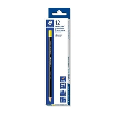 Obrázek STAEDTLER 108 20 1 Lumocolor glasochrom suché značkovače, 12 kusů v kartonu permanentní, žluté