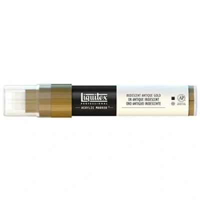 Obrázek Liquitex 4610237 Professional Paint Marker, akrylový popisovač s vysoce pigmentovanou akrylovou barvou na bázi vody pro vnitřní a venkovní použití, široká špička irizující antické zlato