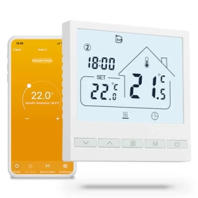 Obrázek Bezdrátový termostat Beok pro elektrické podlahové vytápění, pokojový termostat, chytrý na topení, digitální, kompatibilní s Alexa Echo, Google Assistant Tuya Wlan App