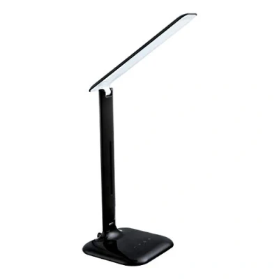 Obrázek EGLO LED stolní lampa Caupo, 1 plamenná s dotykem, změna barvy (teplá, neutrální, studená), stmívatelná, na psací stůl z kvalitního plastu a oceli, kancelářská v černé barvě