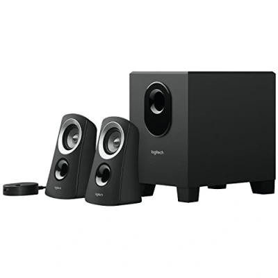 Obrázek Logitech Z313 2.1 reproduktorový systém se subwooferem, špičkový výkon 50 W, vstup 3,5 mm, jack pro sluchátka, ovládání na ovládací jednotce, EU konektor, PC / TV tablet mobilní telefon černý