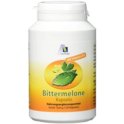 Obrázek Avitale Hořký meloun kapsle se standardizovaným ovocným extraktem z hořkého melounu (Momordica Charantia) a vitaminem B6 pro normální hladinu homocysteinu, 120 kapslí