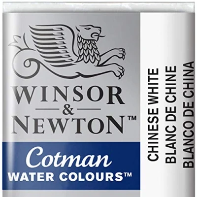 Obrázek Winsor &amp; Newton 0301150 Cotman akvarelová barva s dobrou průhledností, vynikající tónovací silou a dobrými malířskými vlastnostmi, vodní v 1/2 misku čínská bílá