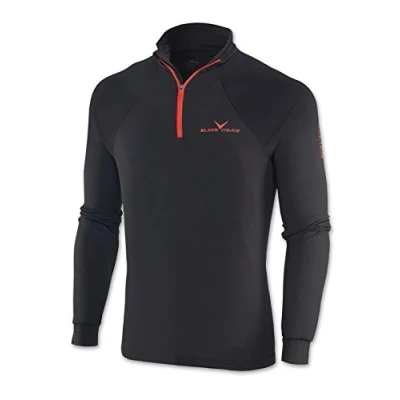 Obrázek Black Crevice Pánské lyžařské rolovací tričko se zipem, černá/červená, XXXL