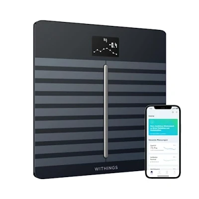 Obrázek Withings Body Cardio bezdrátová váha s váhou tělesného tuku, měření srdeční frekvence, cévního věku, BMI, svalové hmoty a podílu vody % černá