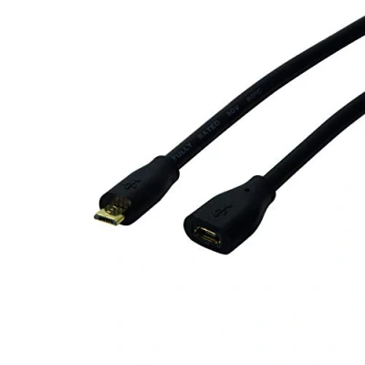 Obrázek LogiLink CU0125 USB 2. 0 Micro B prodlužovací kabel černý, 5 m