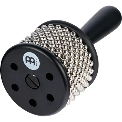 Obrázek Meinl Percussion Turbo Cabasa Instrument malý nástroj na třepání s perlovým řetízkem se zvukovými otvory dřevo / ušlechtilá ocel, černý (CA5BK S)