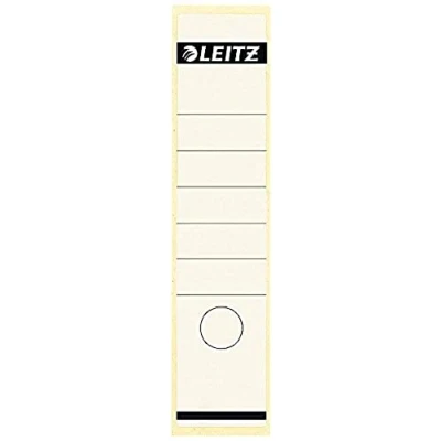 Obrázek Leitz Zadní štítek samolepicí pro standardní a tvrdé lepenkové pořadače, 100 kusů, šířka hřbetu 80 mm, dlouhý široký formát, 62 x 285 papír, bílý, 16401001