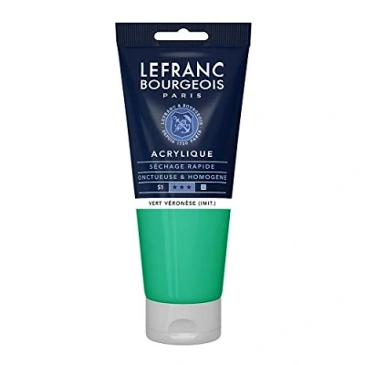 Obrázek Lefranc Bourgeois 300463 Fine akrylová barva Veroneserová zelená barva, 200ml tuba, krémová na vodní bázi, rychleschnoucí, stálá světle, voděodolná