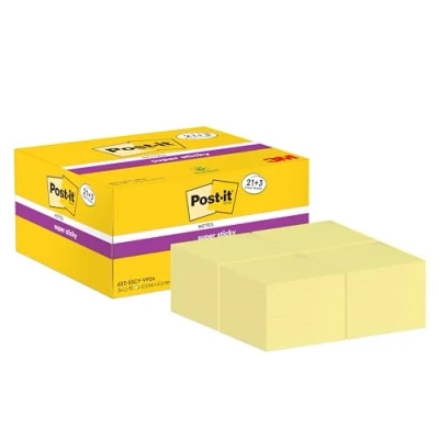 Obrázek Samolepicí poznámkový blok od Post It, 622SY 24, super Sticky Notes Promotion, 48 x mm, 24 bloků, 90 listů, žlutý