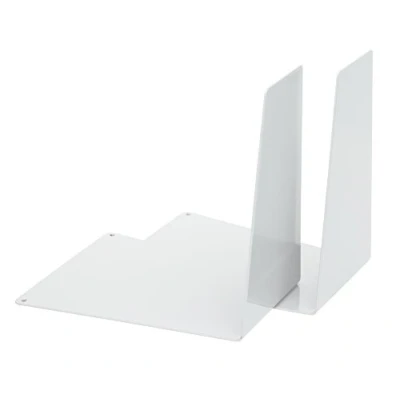 Obrázek ALCO Albert 4304 10 kovové zarážky na knihy, 120 x 140 145 mm, klínovité, 1 pár, bílé