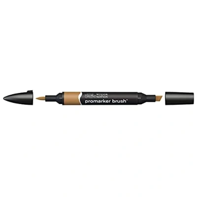 Obrázek Winsor &amp; Newton 0204213 BrushMarker (pro výkresy, kaligrafii, design a rozvržení, kreslení bez šmouh s klínem špičkou štětce) kakao