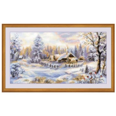 Obrázek Riolis Sada vyšívacích obrázků, křížkový steh, motiv Winter Evening (zimní večer)