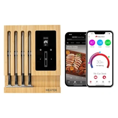 Obrázek MEATER Block Premium Kabelloses Smart Fleischthermometer Ofen Grill Küche BBQ Smoker Rotisserie Bluetooth und WiFi Digitalverbindung 50+ Rezepte in der App