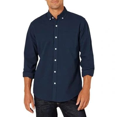 Obrázek Amazon Essentials Pánská košile Oxford s dlouhým rukávem náprsní kapsou, normální střih, námořnická modrá, XS