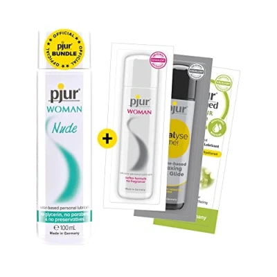 Obrázek pjur WOMAN Nude testovací sada vč. 3x vzorků lubrikačních žlutých přírodní lubrikační gel na bázi vody bez glycerinu (100 ml)