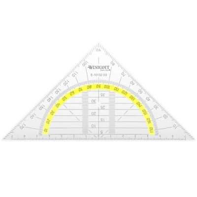 Obrázek Westcott E 10132 00 geometrický trojúhelník plast odolný proti rozbití, 14 cm, průhledný