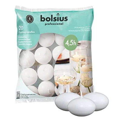 Obrázek bolsius 103632053702 plovoucí svíčky vosk bílý, Sans parfum, 4,5 cm š X 3 h