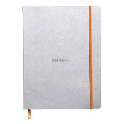 Obrázek Rhodia 117501C poznámkový sešit (s měkkou obálkou, linkovaný, 80 listů, 19 x 25 cm) stříbrný