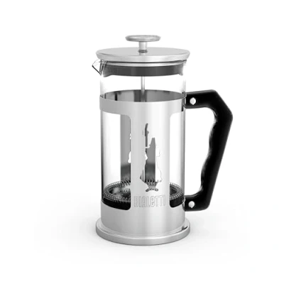 Obrázek Bialetti Lis na kávu Preziosa, French Press filtr nebo čaj, kryt z ušlechtilé oceli a nádoby borosilikátového skla, lze mýt v myčce, 350 ml, 3 šálky