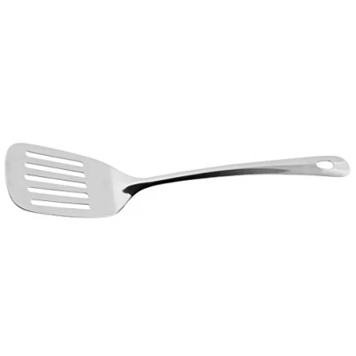 Obrázek Fackelmann Pfannenwender 33 cm LARA, Küchenhelfer aus Edelstahl, Schlitzwender mit praktischer Öse (Farbe: Silber), Menge: 1 Stück