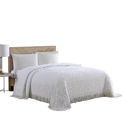 Obrázek Beatrice Home Fashions Medallion Chenille Tagesdecke, Full, Weiß