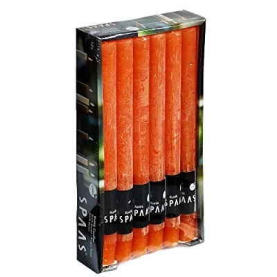 Obrázek Spaas 12 x Rustikale Duftkerze Haushaltskerzen Paraffinwachs Ingwer Orange D 21 mm H 250